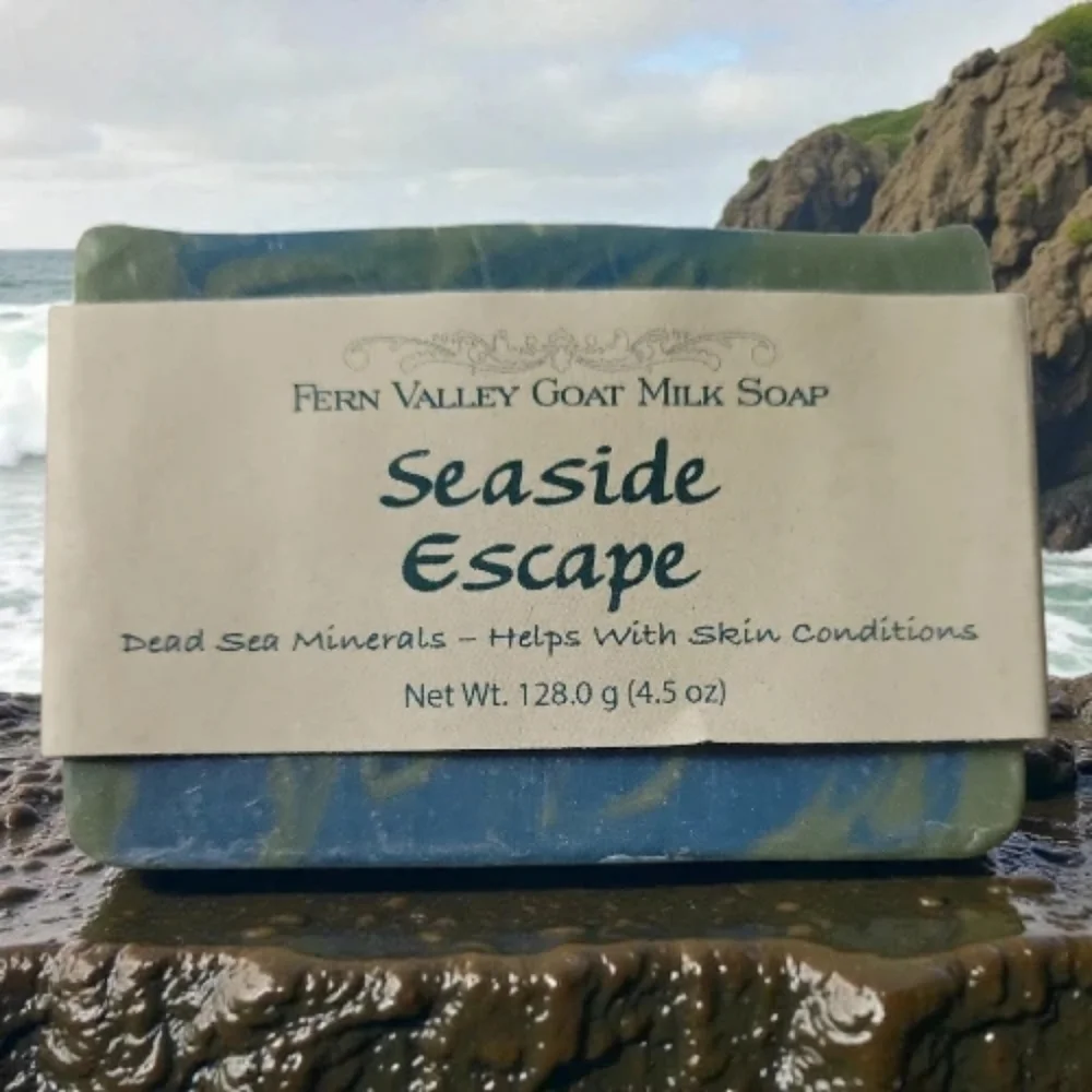 Natural Fern Valley Goat Milk Soap Dead Sea Mineral Seaside Escape Bar 4.5 Oz